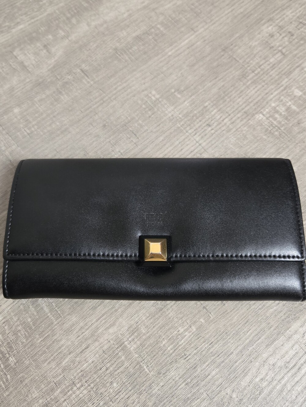 Fendi Roma Continental Black Leather Long Wallet Authentic 8M0251